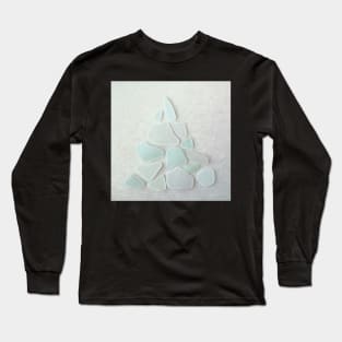 Sea Glass Sea Foam Christmas Tree Long Sleeve T-Shirt